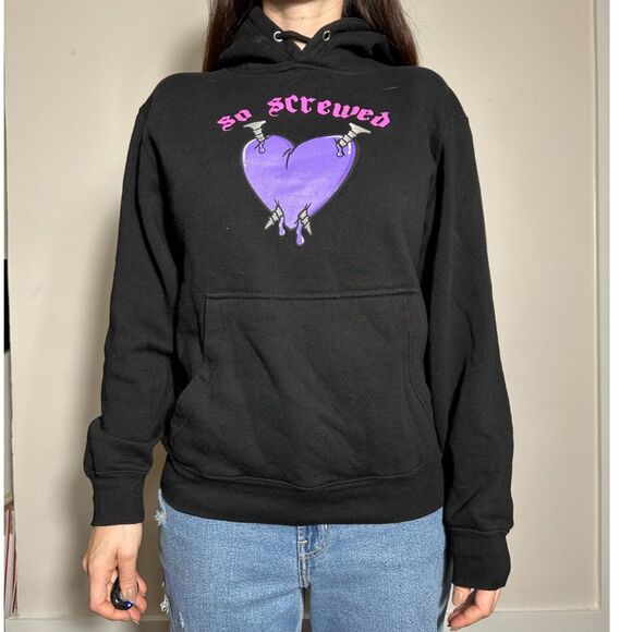 So Screwed Black Hoodie Size Medium - Picture 1 of 3